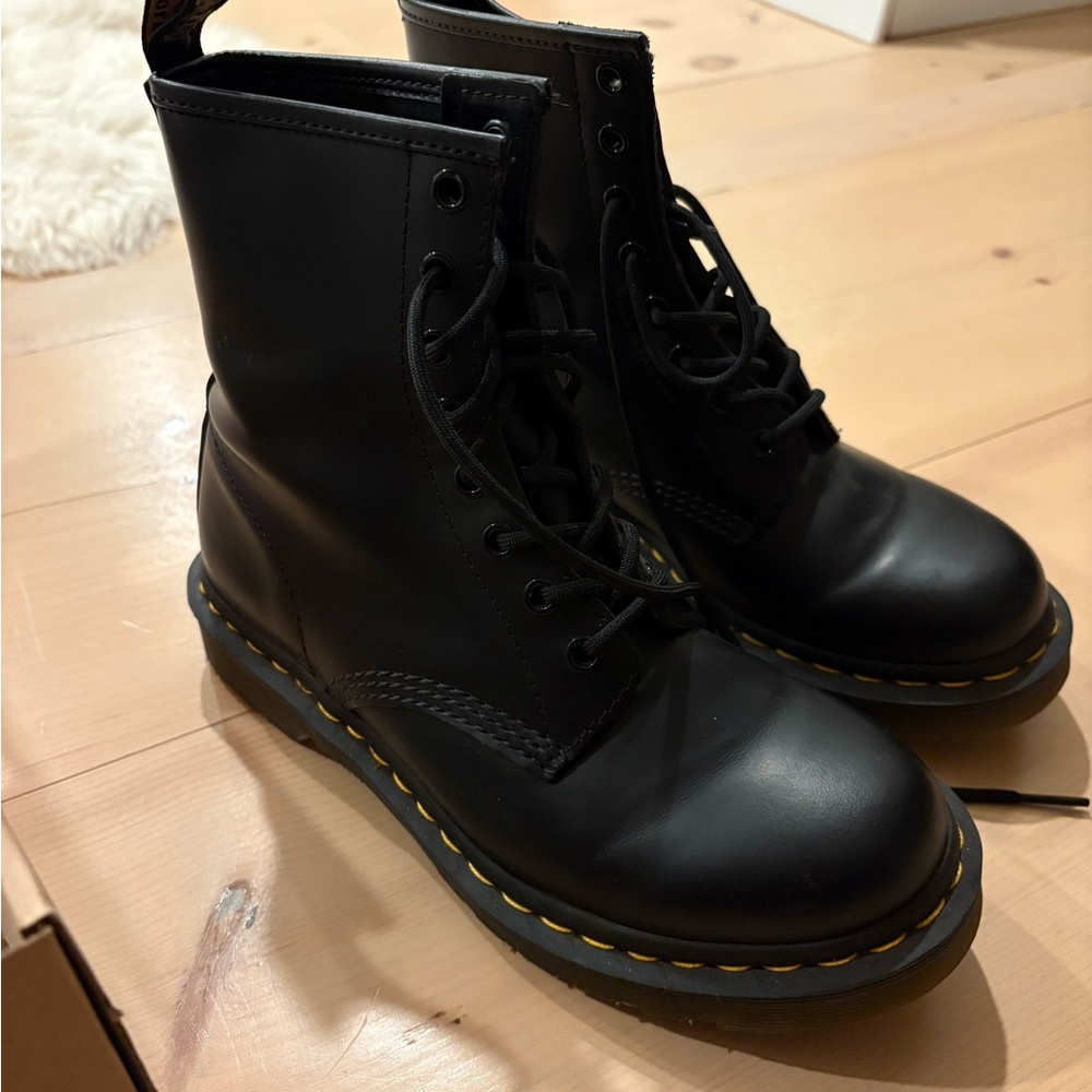 Dr. Martens Black Smooth Leather Boots